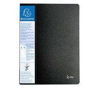 Exacompta - Réf. 88801E - 1 Protège-documents avec porte étiquette 3 faces Up Line - 80 pochettes - 160 vues - pour A4 - dimensions 24 x 32 cm - couverture en polypro rigide opaque - couleur noir