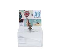 Exacompta - Réf. 89358D - 1 Urne avec couvercle fermant à clé, pour billets, scrutins, boîte à idées, dons, avec affichette A6 - Dimensions : Prof 15 x l 14 x H 21,5 cm -Cristal