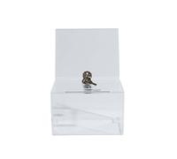 Exacompta - Réf. 89358D - Carton de 2 urnes fermant vec couvercles, pour billets, scrutins, boîte à idées, dons, avec affichette A6 - Dimensions : Prof 15 x l 14 x H 21,5 cm - Cristal