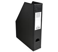 Exacompta- Réf. 90151E - Lot de 10 porte-revues en carton extra rigide recouvert de plastique, livrés à plat - Dos de 7 cm - Dimensions 23 x 31 cm - pour documents au format A4 - Coloris noir