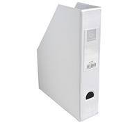 Exacompta- Réf. 90157E - Lot de 10 porte-revues en carton extra rigide recouvert de plastique, livrés à plat - Dos de 7 cm - Dimensions 23 x 31 cm - pour documents au format A4 - Coloris blanc