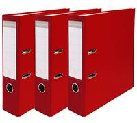 Exacompta - Réf. 918403SE - Lot de 3 classeurs à levier - dos de 75 mm - format à classer A4 - extérieur en polypropylène / intérieur en papier - rouge