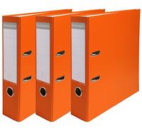 Lot de 3 classeurs à levier - dos de 80mm - format A4 - extérieur en polypropylène / intérieur en papier - Orange