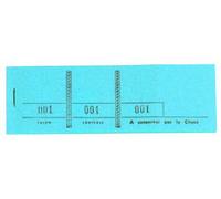 Exacompta - Réf. 96402E - Carton de 50 blocs passe-partout pour manifestations, expositions, kermesses, loteries, tombolas - 100 feuillets détachables 3 coupons numérotés - Ft 4,8 x 15 cm - Bleu