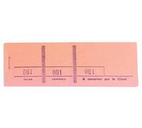 Exacompta - Réf. 96404E - Carton de 50 blocs passe-partout pour manifestations, expositions, kermesses, loteries, tombolas - 100 feuillets détachables 3 coupons numérotés - Ft 4,8 x 15 cm - Rose