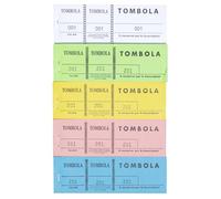 Exacompta - Réf. 96500E - Carton de 100 Blocs Tombola 3 Volets Dont 2 détachables 100 feuillets - pour vestiaires, tirages au Sort, fêtes, Salons - Format 4,8 x 15 cm - Couleurs Assorties