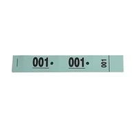 Exacompta - Réf. 96607E - Paquet de 20 carnets de 50 tickets vestiaires numérotés de 1 à 1000 - 3 coupons détachables perforés 2 trous pour mise sur cintres - Format 20 x 3 cm - Vert