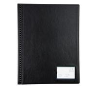 Exacompta - Réf. GDB24/PZ - Carton de 4 Protège-documents - 24 pochettes lisses de qualité - 48 vues - format vertical 44,5 x 35 cm - porte étiquette - couverture en PVC rigide - noir