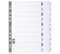 Intercalaires imprimés à touches plastifiées - 10 touches 1 à 10 - A4 maxi - Blanc