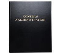 EXACOMPTA Reliure registre 32x26cm 4 anneaux avec recharge 100 feuillets - Conseils d'administration - Noir