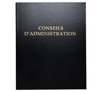 Reliure registre économique 32x26cm 4 anneaux - Conseils d'administration - Noir