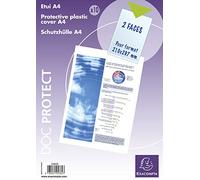 Exacompta Étuis de protection PVC lisse A4 – Sachet de 10 – Cristal
