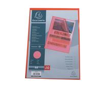 Exacompta – Chemises coin plastique – Polypropylène grainé 12/100e – Rouge – Paquet de 10