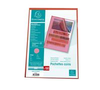 Sachet 100 pochettes polypropylène grainé 12/100e - A4 - Rouge