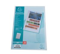 EXACOMPTA Sachet 50 pochettes coin polypropylène grainé 12/100e - A4 - Cristal