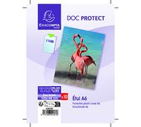 Exacompta Étuis de protection 2 faces polypropylène 15/100ème - 15 x 10,5 cm - Sachet de 10