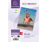 Exacompta Étuis de protection 2 faces polypropylène 15/100ème - 15 x 10,5 cm - Sachet de 10
