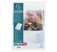 Chemise coin plastique Exacompta A4 polypropylène 20/100e transparente incolore - Paquet de 10
