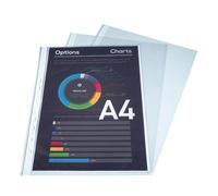 EXACOMPTA Sachet de 100 pochetttes perforées Polypropylène Premium grainé 8/100e - A4 - Cristal
