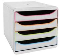 Exacompta Set de tiroirs de bureau Big-Box Black Office 4tiroirs Blanc G