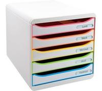 Exacompta Module de classement Big Box Plus 5 tiroirs A4+ Arlequin/Blanc