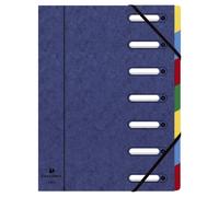 Trieur HARMONIKA® à fenêtres avec élastiques Véritable carte lustrée 7 compartiments - Bleu