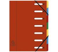 Trieur HARMONIKA® à fenêtres avec élastiques Véritable carte lustrée 7 compartiments - Rouge