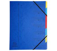 Exacompta - Réf. 54070E - 1 trieur dos agrafé - avec élastiques - couverture imprimée en carte lustrée et intérieur en carte recy 7 compartiments - dim 24,5x32cm - pour A4 - couleurs aléatoires