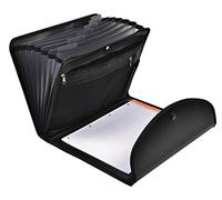 Trieur valisette plastique Exacompta Exafolio avec porte-bloc 6 divisions noir