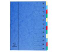 EXACOMPTA Trieur extensible Harmonika sans élastique fenêtres imprimées 12 compartiments - A4 - Bleu