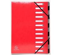 Exacompta Trieur "Harmonika Iderama" 24x32cm 12 Compartiments Rouge