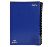 EXACOMPTA Trieur rigide Economique Ordonator 32 compartiments numériques - 24x34cm - Bleu