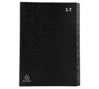 EXACOMPTA Trieur rigide Economique Ordonator 7 compartiments numériques - 24x34cm - Noir
