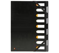 Exacompta Trieur rigide HARMONIKA Exactive – dos extensible, 9 compartiments – Noir