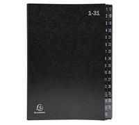 Exacompta Trieur rigide Ordonator 57032e économique - 32 compartiments numériques, 24 x 34 cm, Noir