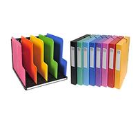 EXACOMPTA Trieur vertical ModuloTop + 5 intercalaires Iderama Noir/Arlequin & Réf. 50300E - 8 boîtes de classement à élastiques Exabox - Dos 25 mm - format 25x33 cm pour documents A4 - carte lustrée