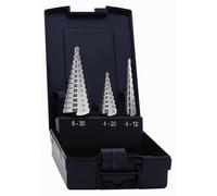 Exact 05332 HSS Step drill bit set 3-piece 6 - 30 mm, 4 - 20 mm, 4 - 12 mm Triangular shank 1 Set
