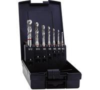 Exact 43694 Set de tarauds pour machine 7 pièces métrique M3, M4, M5, M6, M8, M10, M12 coupe à droite DIN 371 HSS-E forme C 1 set