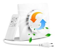 Exacteur d Air 100mm, VMC Salle de Bain, 130m³/h Ventilateur Économe en Énergie avec Télécommande, 2 Cercle