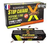 ExaHouse 10 Pièges Anti Cafards Puissant Gel et Poudre Appât, Traitement Anti Cafards, Produit sans Insecticide a Blattes pour Interieur, Garage, Locaux Professionnels
