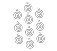 EXAOMBLE 10 Pièces Pendentifs Spirale Creux en Acier Inoxydable Argenté, Décoration Suspendue Créative Sécurisée pour Bijoux Faits Main et Table à Dîner
