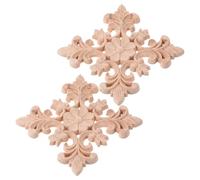 EXAOMBLE 2pièces Appliques Bois Sculpté Massif Ornements Décoratifs pour Meubles Moulures Décoratives pour Portes Armoires et Décoration DIY Intérieure