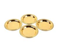 EXAOMBLE 4pièces Plateau de Service Métallique Rond Plateau Européen Élégant pour Gâteaux Snacks Bijoux et Verres à Vin Polyvalent pour Thé et Collations