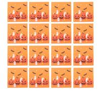 EXAOMBLE 60 Pièces Serviettes en Papier Carrées Paquets Individuels Orange pour Halloween avec Motifs Fantômes et Chauves-souris, Solide et Adaptées aux Fêtes la Maison