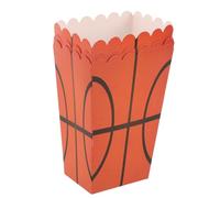 EXAOMBLE 6pcs Boîtes à Popcorn Thème Basketball en Papier Orange, Grosse Capacité, Matériau Sûr et Polyvalent, Design Élégant pour Fêtes D'anniversaire et Soirées