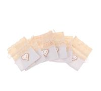 EXAOMBLE 6pcs Sachets en Tissu Blanc à Cordon pour Lavande et Dragées, Léger et Délicat, Paquet Élégant Ajouré en Dentelle, pour Mariage et Décoration