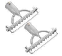 EXAOMBLE Accessoires de Tête de Balai Universels en Acier Inoxydable Argenté, 2 Pièces, Prise Sécurisée pour Manche de Balai, Nettoyage Commercial et Domestique