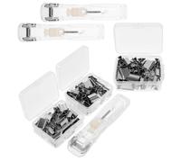 EXAOMBLE Agrafeuse sans Agrafes Réutilisable Clips en Plastique et Métal Fonctionnement Facile pour Bureau et Tâches Quotidiennes Lot de 3 Recharge