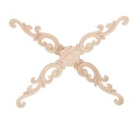 EXAOMBLE Applique Bois Naturel Beige Motifs Floraux Délicats en Bois Sculpté 2pcs pour Embellir Portes et Armoires pour Décoration Porte et Meubles