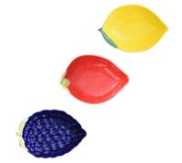 EXAOMBLE Assiettes Créatives en Céramique 3pcs pour Sauces et Apéritifs, Plateau Fruit Exquisément Conçu, pour Bars et Réceptions Couleur Aléatoire